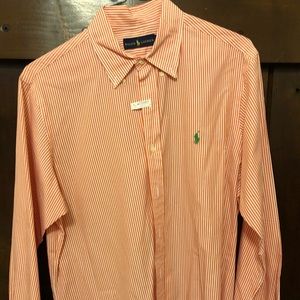 Men’s RL poplin striped button down - Large